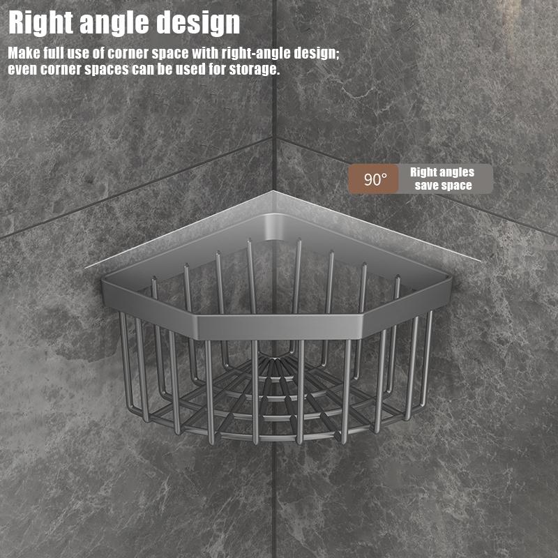 Kökstriangelformad avloppskorg Multifunktionell diskbänksförvaringsställ Väggmonterad avloppsställ Förvaringsställ för svamp och stålull