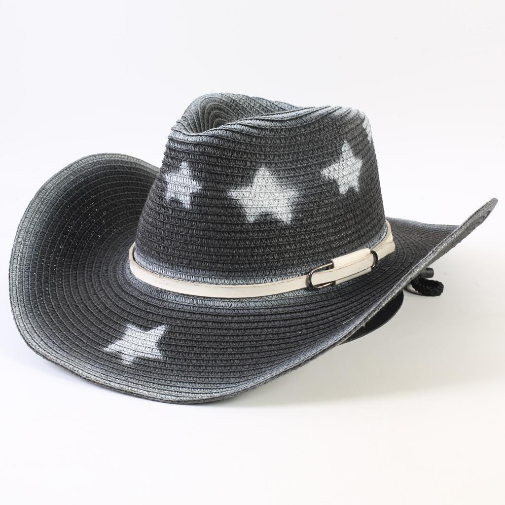 Popular European and American Western Cowboy Straw Hat Men's and Women's Fashion Shade Straw Hat Outdoor Western Cowboy Hat