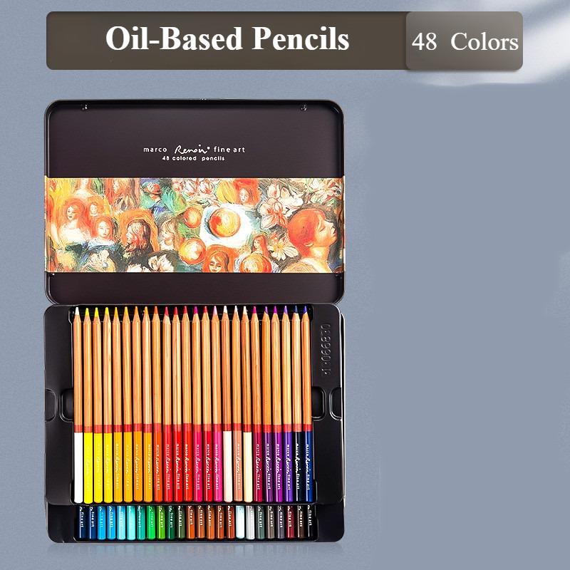 Colored Pencil Set Metal Case 36/48/72/100/120 Color Oil Pencils Student Artist Drawing Art Supplies