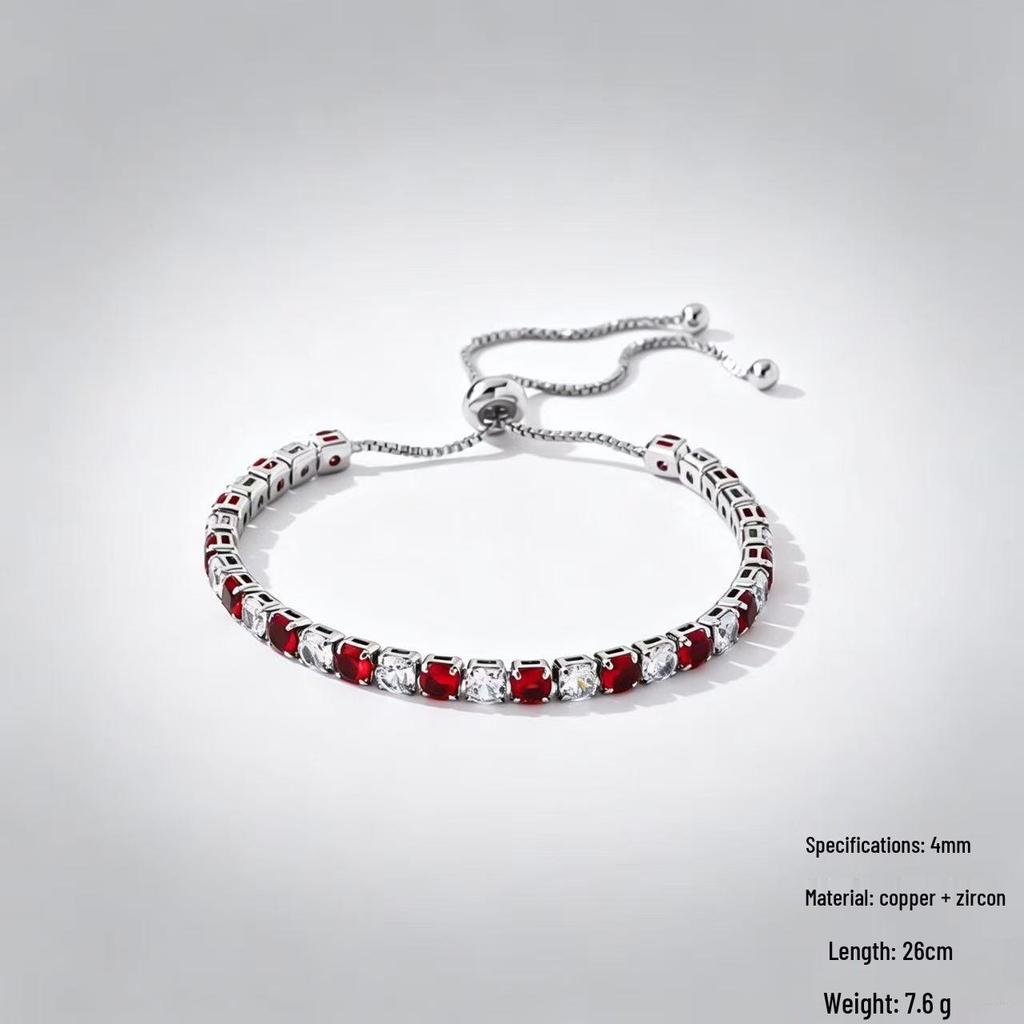 Dames Enkele Rij Diamant Kleurrijke Zircon Polka Dot Kristal Armband