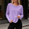 Women's Casual Long Sleeve Pullover Top Lightweight Breathable Soft Fabric Loose Fit Crew Neck Sweatshirt for Everyday Wear