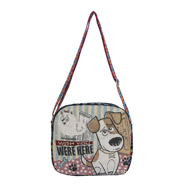 This Crossbody Bag Is A Single-shoulder Dual-purpose Small Bag with Embroidered Gold Thread Patterns and Ethnic Style