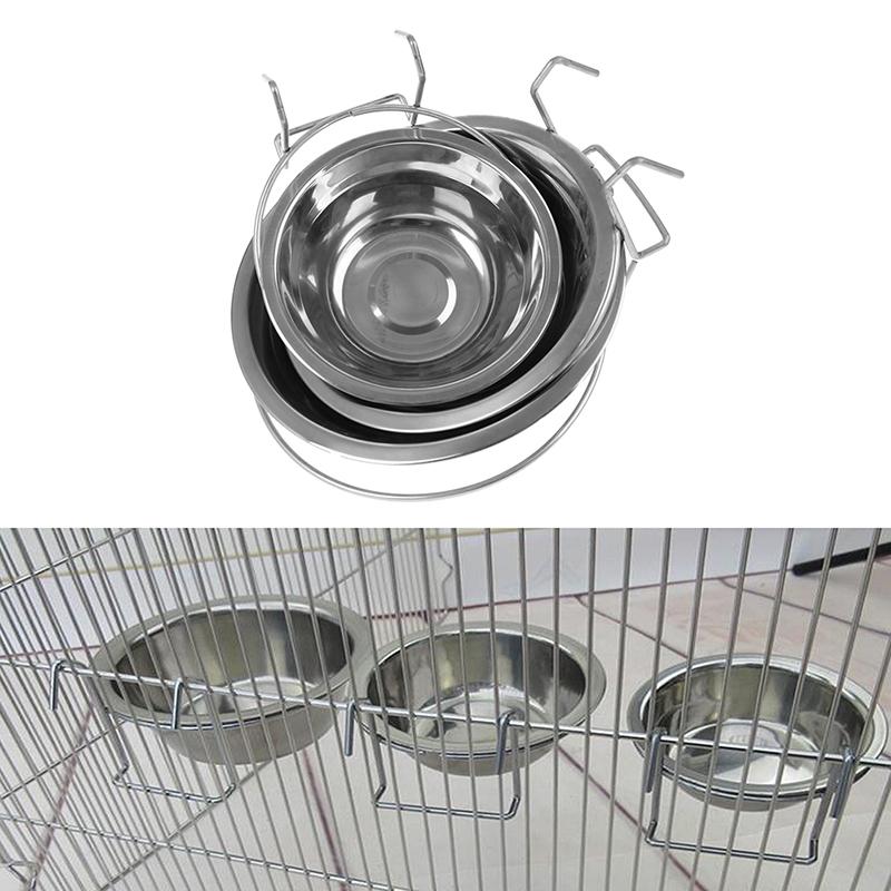 Wisząca miska dla zwierząt ze stali nierdzewnej Karmienie Pies Kot Ptak Papuga Karma Koszyk na wodę