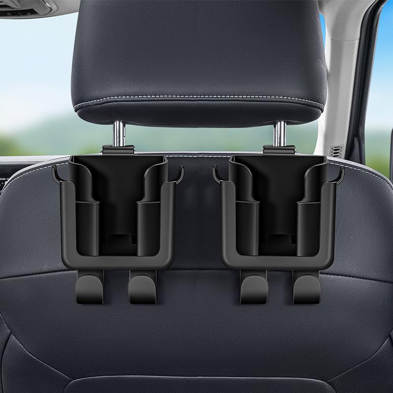 

2pcs (Multi-Function Cup Holder + Multi-Function Hook) Multi-Purpose Seat Back Organizer with Cup Holder, Phone Mount, and Hooks - Fits Most Models