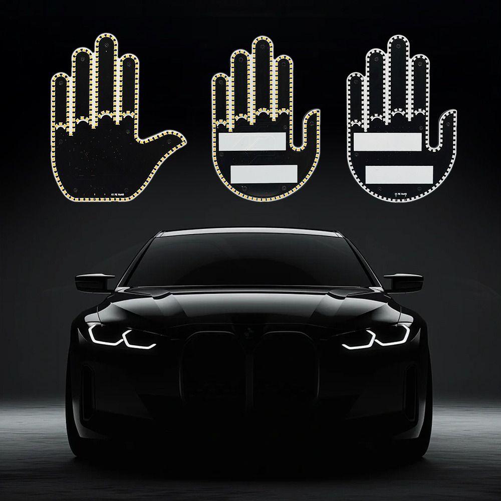 Funny Finger Hand Lamp Remote Control Car Decoration Panel Gesture Lights Road Rage Signs