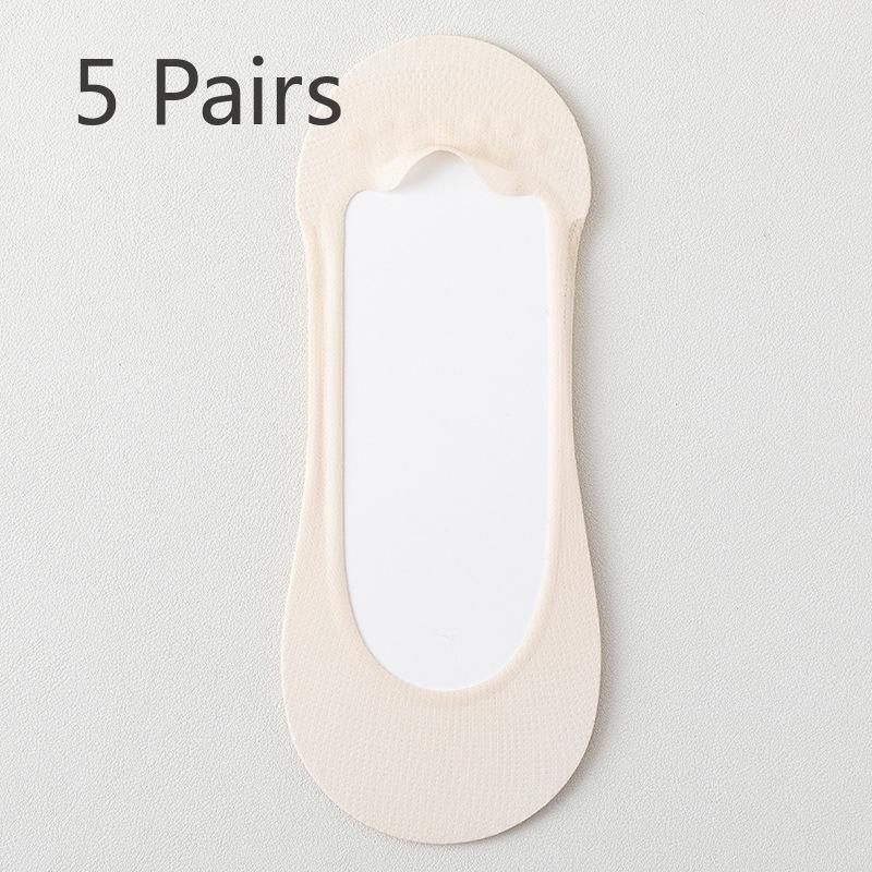 

5 пар женских весенних и летних тонких нескользящих носков с невидимой сеткой и дышащими свойствами 5 Pairs телесный