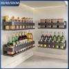 Luxury Kitchen Rack Condiment Jar Storage Rack No Punching Wall-Mounted Seasoning Storage Rack Kitchen Accessories Organizer