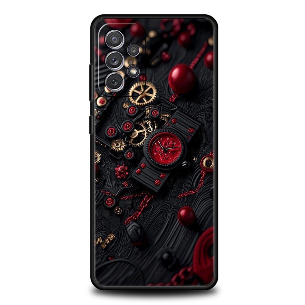 Mechanical Gear Pattern Phone Case for Samsung Galaxy A55 A35 A17 A07 A15 A13 A25 A51 A71 A72 A73 A32 A52 A52S A41 5G Soft TPU