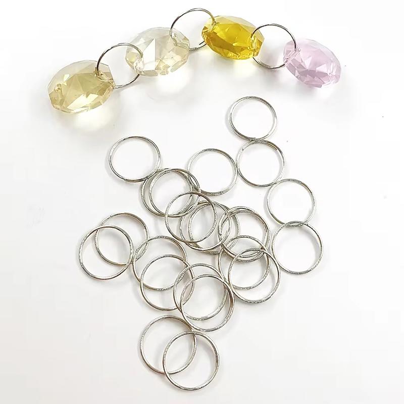 100Pcs 11Mm 12Mm 13Mm 15Mm 20Mm 30Mm Round Stainless Steel Ring For Chandelier  Bead Pendant Part Light Curtain Connector