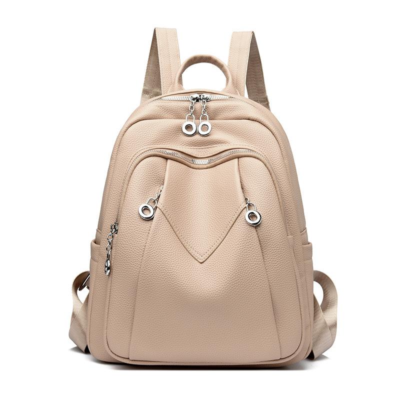 Backpack for Women, Large Capacity PU Backpack, Candy Colored Student Backpack