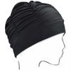 Women's Swimming Cap, Pool Cap, Moisture-Wicking, Breathable, Natural, Skin-Friendly, Highly Stretchy Nylon, Extra Large, Non-Constricting, Pleated