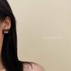 Korean Rhinestone Leopard Print Heart Stud Earrings: High-End Fashion for Women.