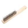 2pcs 14 Inch Steel Wire Brush Wood Handle Scratch Derusting Brush For Metal Cleaning Polishing Paint Remove Hand Tools