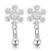 Korea Small Bell  Silver Needle Earrings for Women Girl Temperament Snowflake Earrings 2022 Brincos Female Fashion
