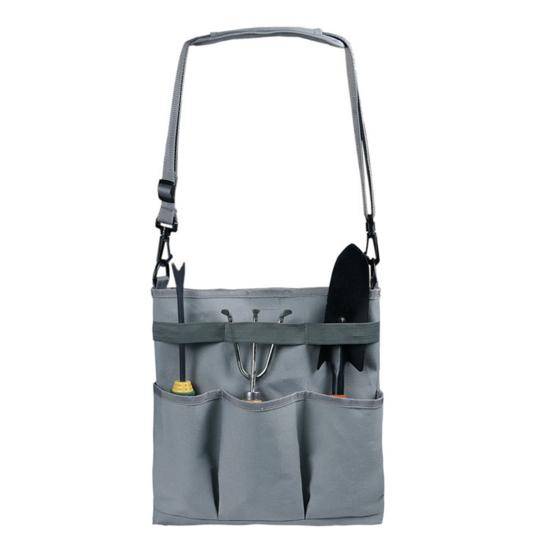 

Сумка для хранения садовых инструментов, многофункциональная холщовая сумка с 3 карманами, креативная сумка для ручных инструментов для улицы серый