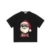 Black T Shirt Santa Claus With Sunglasses Noel Print Christmas Holiday Party Wear