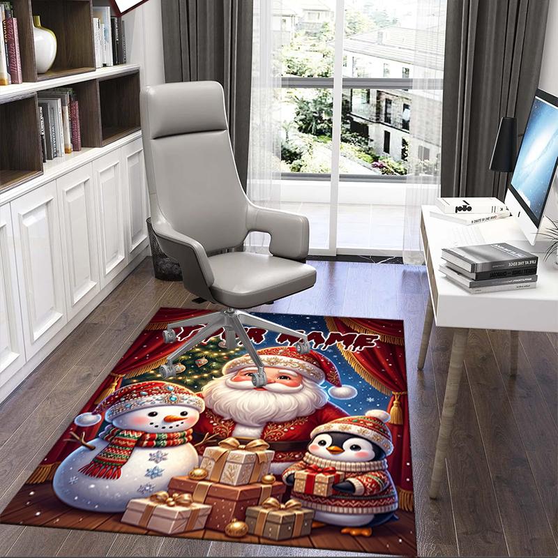 1PC Custom Name Christmas Magic Night Theme Floor Mat Ideal for Living Room, Game Rooms, Office, Bedroom,Floor Mat Playful Design