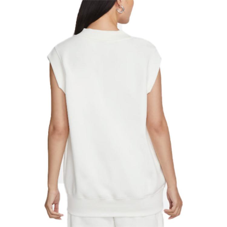 Nike Einfaches Logo V-Ausschnitt Locker Lässig Tanktop Damen Oberteile Weiß DQ6760-133