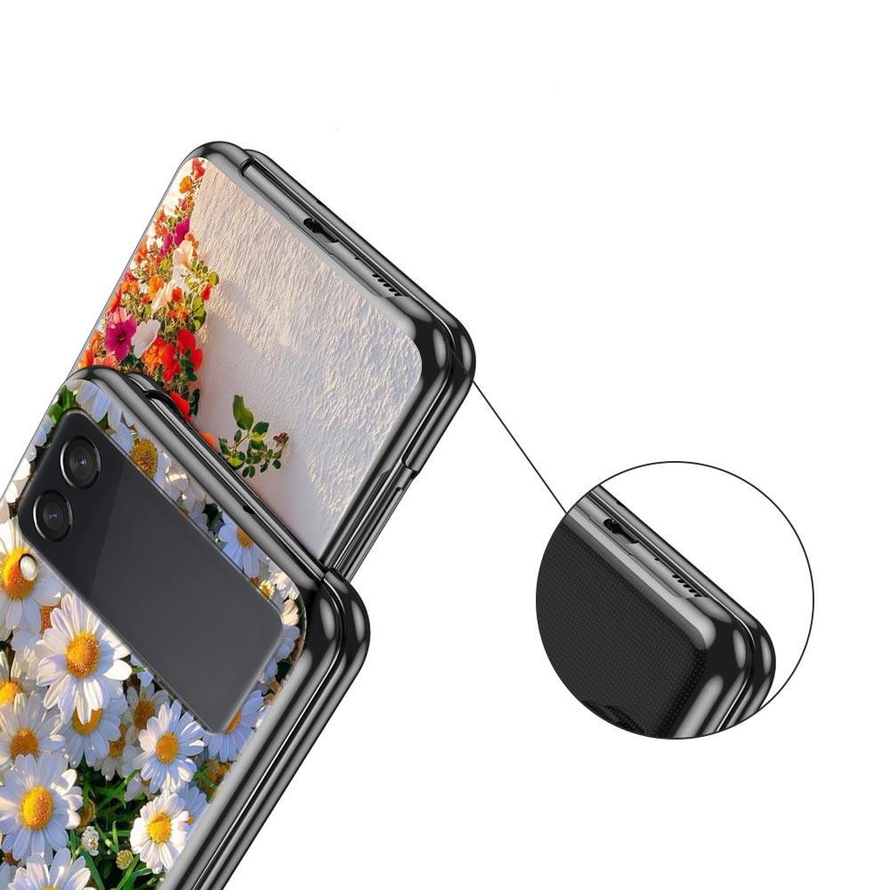Phone Case for Samsung Galaxy Z Flip 3 4 5 6 7 Folding Shell For Samsung Z Flip4 Flip5 PC Hard Cover Soft Pale Little Flower