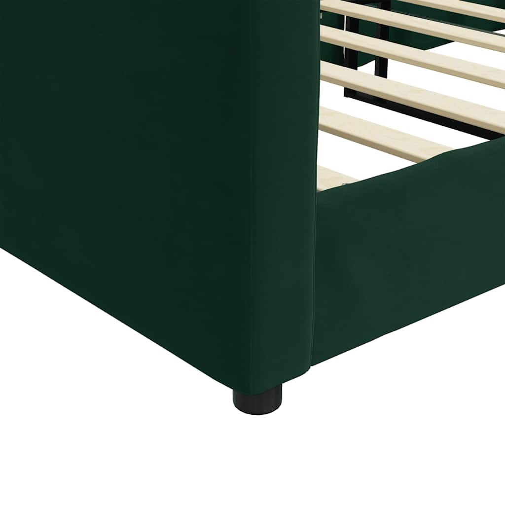 Daybed Dark Green 100x200 Cm Velvet