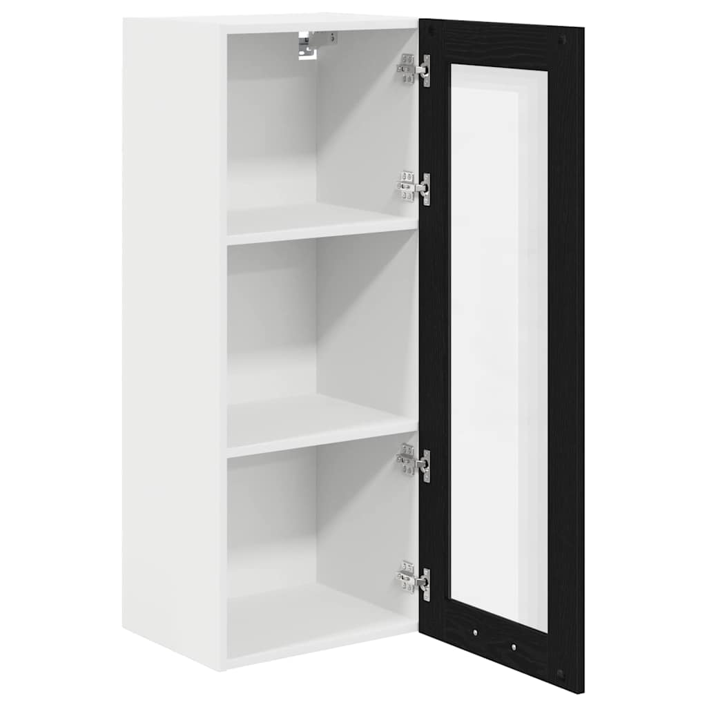 Hanging Cabinet with Storage Black Oak Effect 40 X 31 X 100 Cm