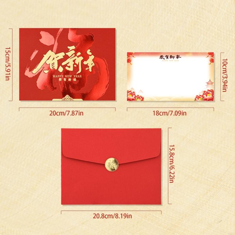 Traditional Chinese New Year Cardstock Popup Card Feature Horse Art For Multiple Occasion Greeting A0KF