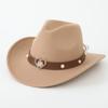 Cappello da Cowboy, Cappello Etnico in Stile Tibetano, Best-seller Transfrontaliero, Cappello Jazz, Ala Arrotolata, Cappello di Feltro, Fibbia con Borchie