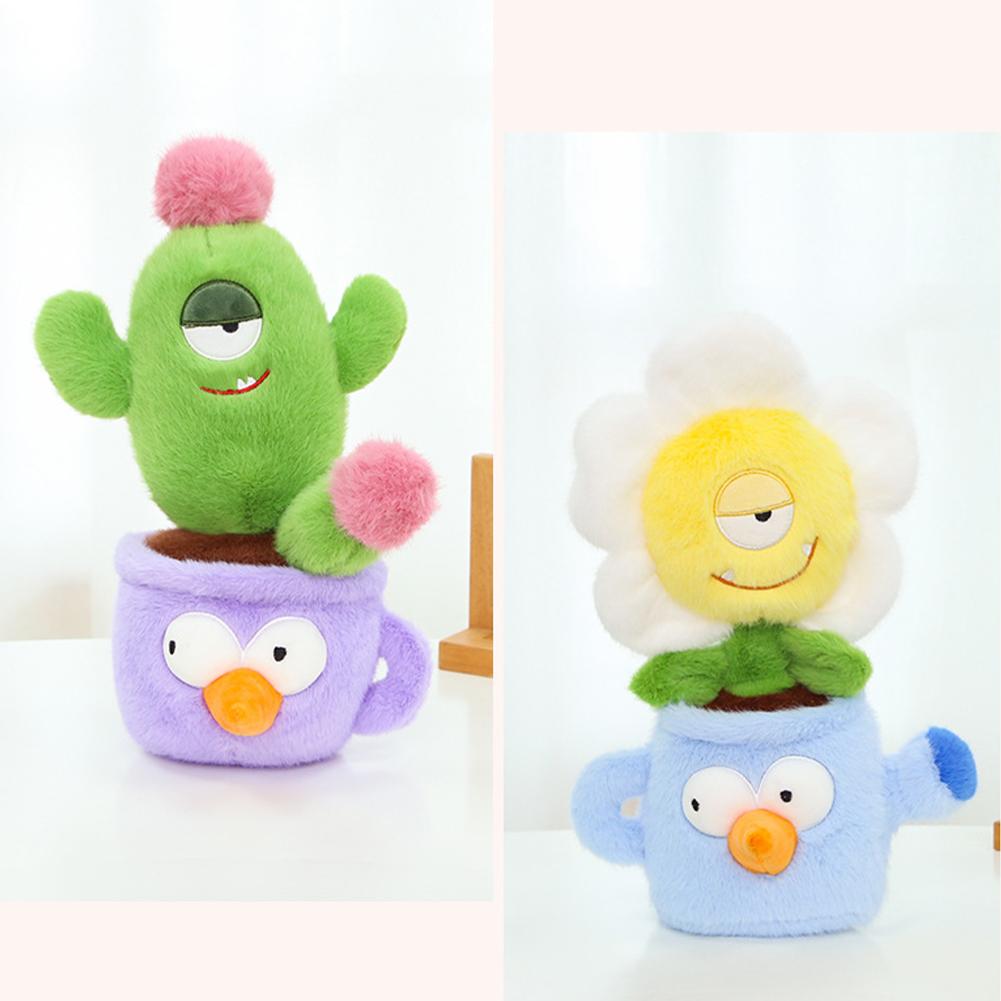 Creative Potted Plant Plush Toy Cute Flower Plush Doll Lifelike Tulip Cactus Cedar Sunflower Plush Stuffed Toys Gifts For Boys Girls