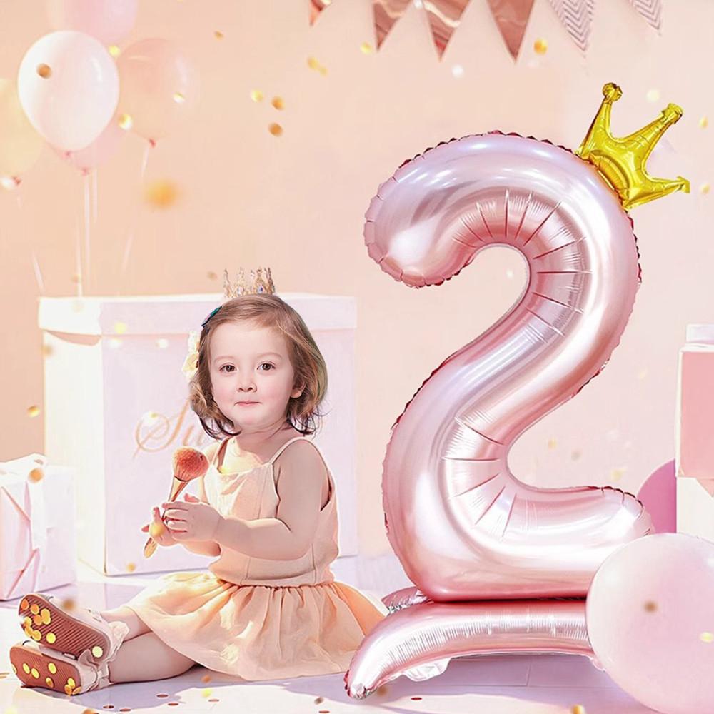 32 Inch 3D Digital Crown Balloon, Children's Birthday Party, Anniversary Room Decoration, Photography Props