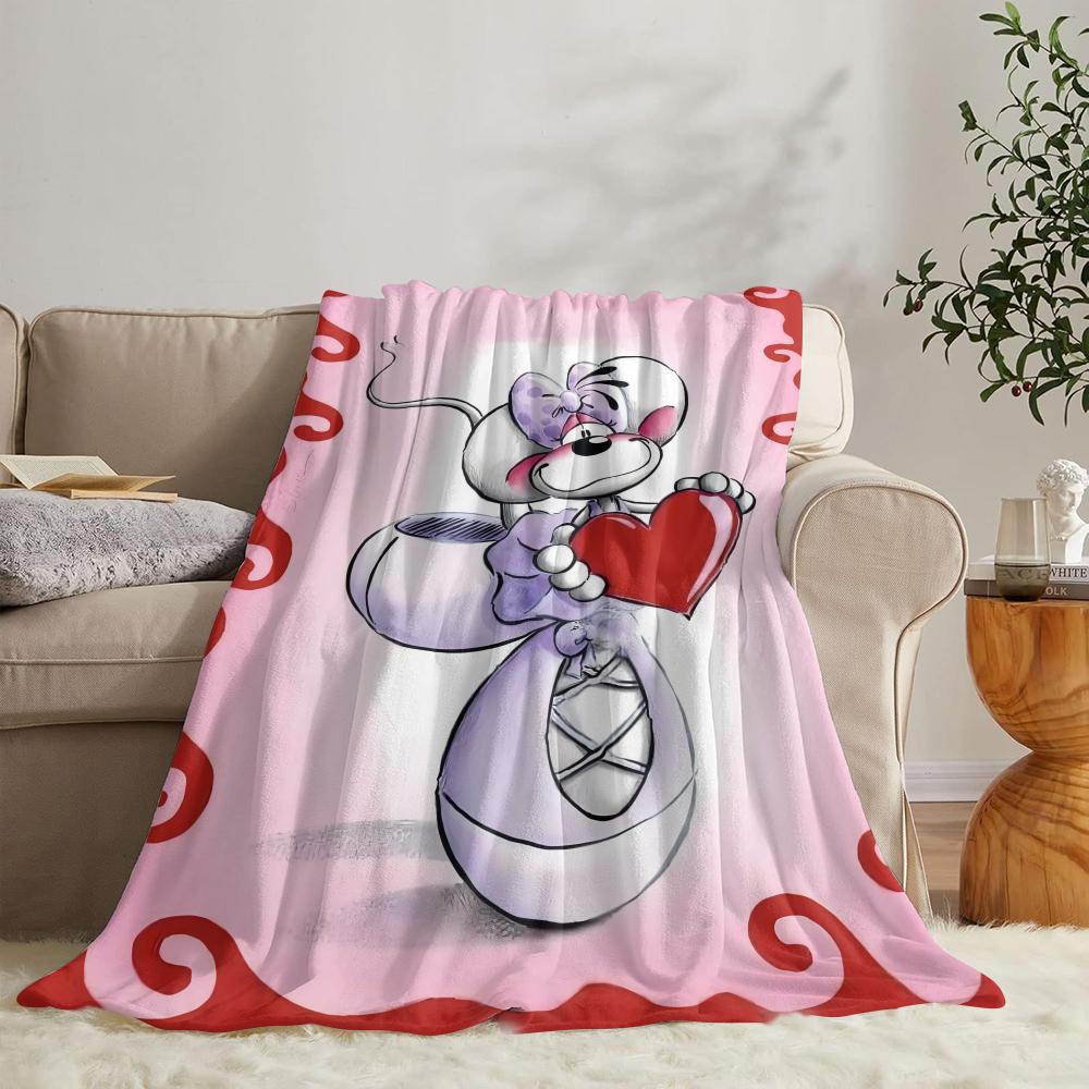 Süßer D-diddl Überwurf Weicher Flanell Überwurf Sommerdecke Leichte Gemütliche Nickerchen Decke für Sofa Bett Reisen