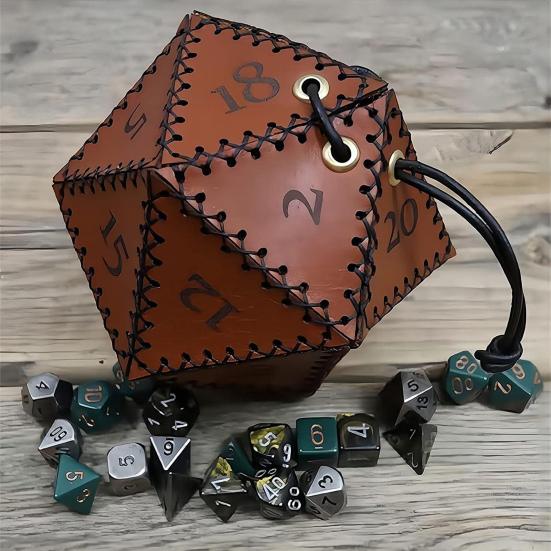 Keep Tidy Large Capacity Useful Vintage Role Play Game Dices Organizer Bag with Drawstring Dices Bag