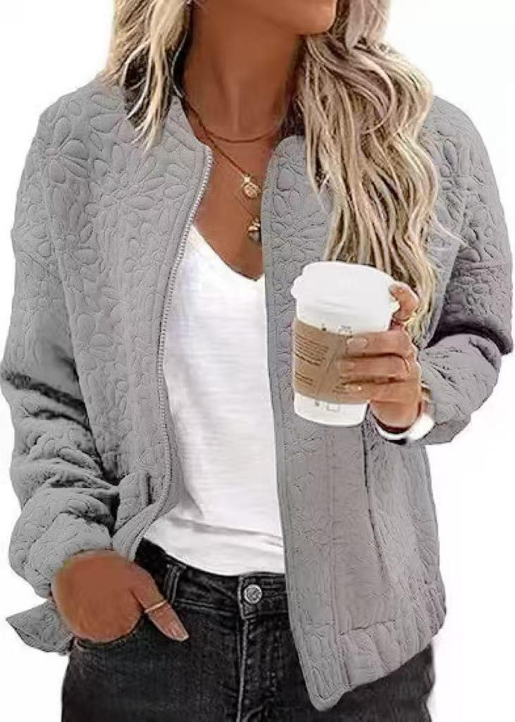 Autumn/Winter 2025 Jacquard Long Sleeve Zipper Cardigan