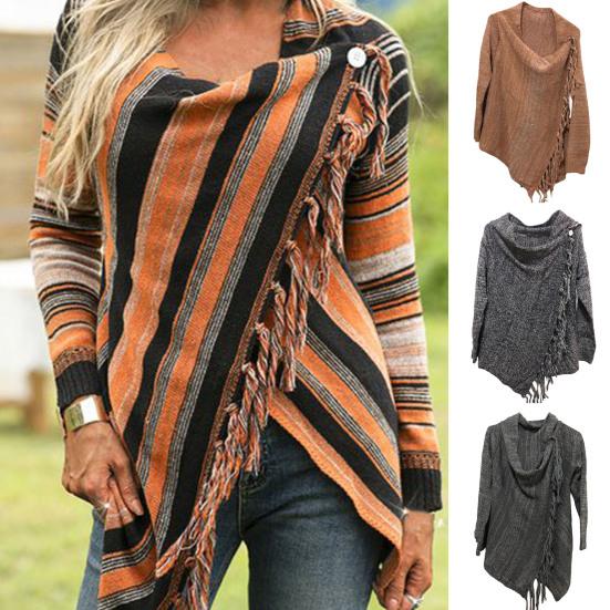 

Длинный рукав, средней длины, пуговицы, свитер, кардиган, полосатый пэчворк, принт, кисточка