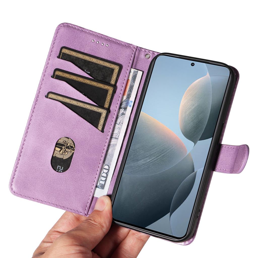 Für Xiaomi 14T Hülle Flip Wallet T-Form Linien Leder Handyhülle