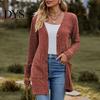 Women Knitwear Fall Long Cardigan Sweater, V Neck Button Front Knit Coat Coat, Sleeve Casual Sweater with Pockets Winter