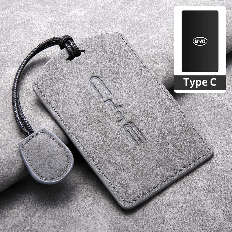 Sheepskin Leather Car NFC Card Samrt Remote Key Cover Case Shell Protector Holder For BYD S7 S6 L3 M6 F3 F0 Keychain Accessories
