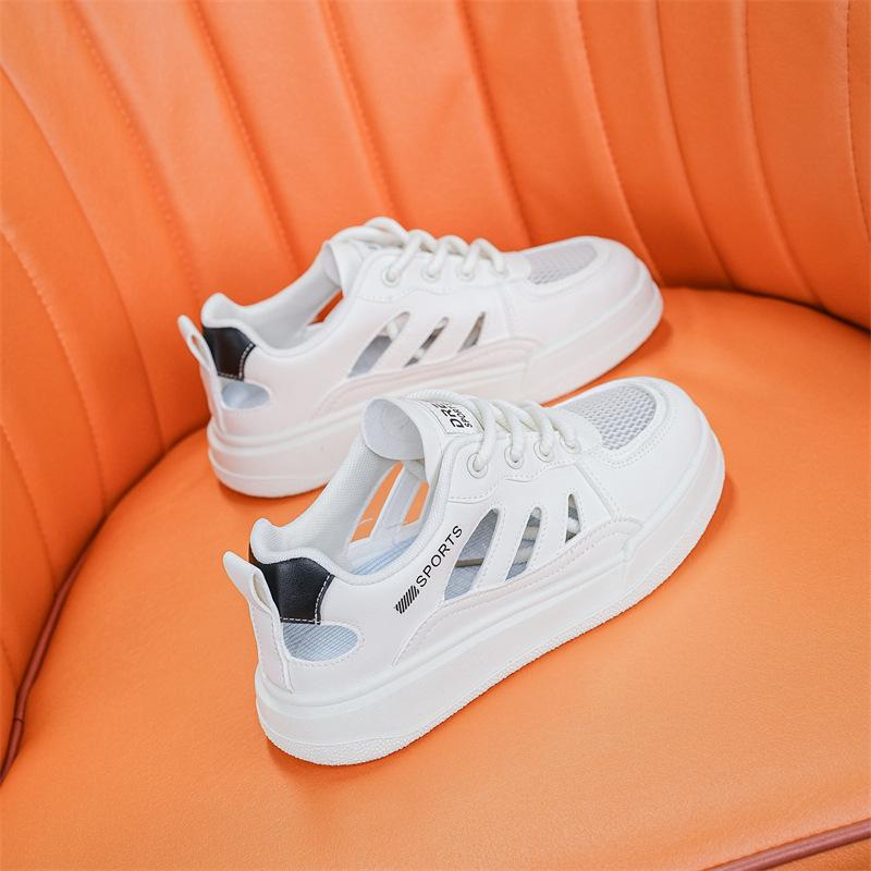 

Маленькие белые туфли женские летние новые полые женские туфли универсальные тонкие модные туфли студенческие сетчатые спортивные туфли повседневная обувь 40