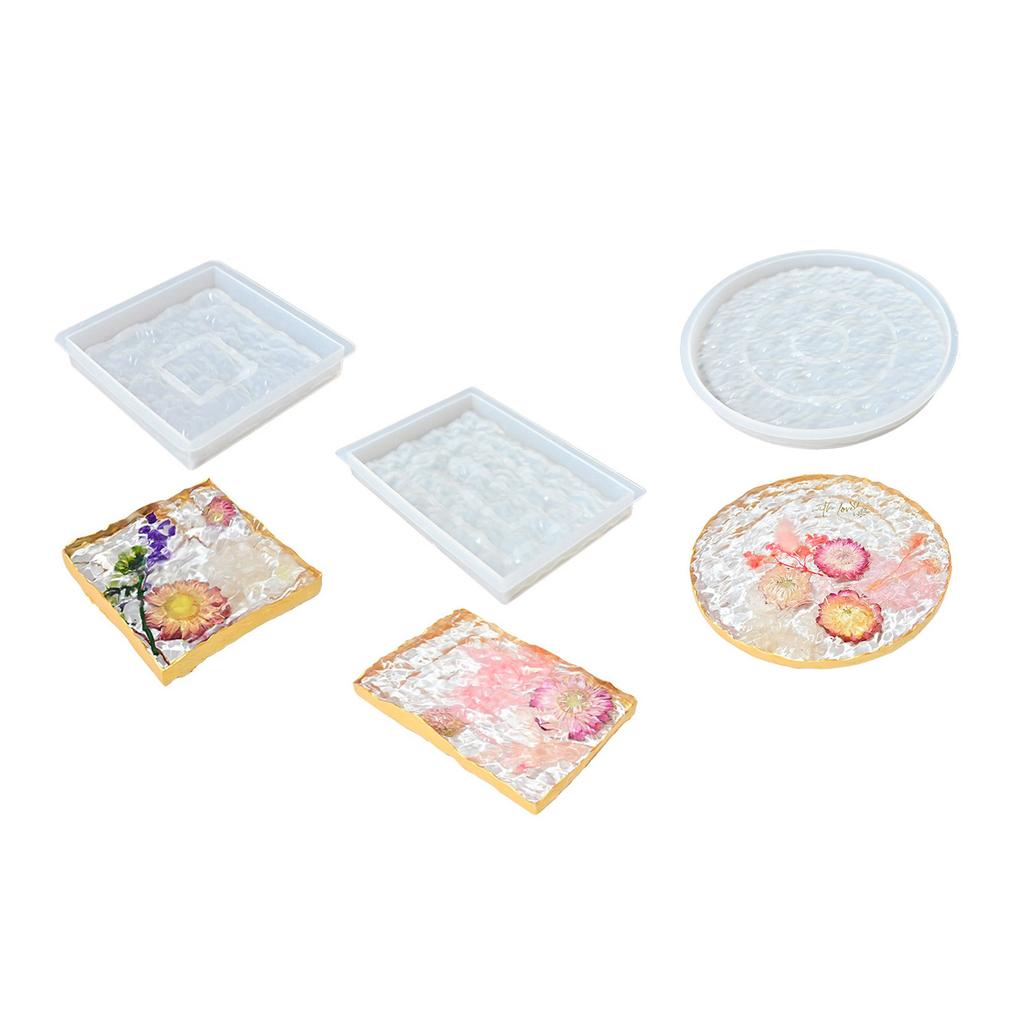 Tisch Präsentationsschale Silikonform Leichtes Entformen Tischplatte Wasserwellen Untersetzer Epoxidharzform Handgefertigte Bastelbedarf