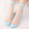 Women Sheer Mesh Glass Transparent Ankle Socks Lady Fashion Bowknot Knit Frill Trim Girls Spring Summer Short Socks