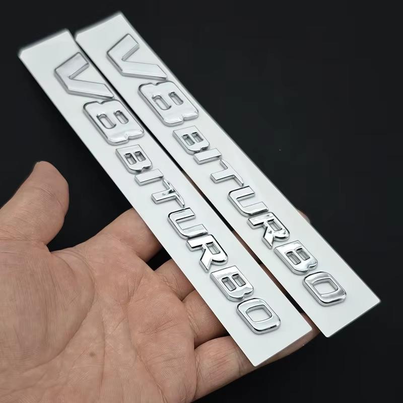 3D ABS Chrome C63S Logo Letters Decal V8 BITURBO Badge Car Trunk Emblem Sticker For Mercedes Benz AMG W205 C205 Auto Accessories NP6