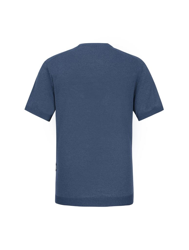 FERRAROMILANO Basic Round Short Sleeve Knit G Blue (Amserd20146)