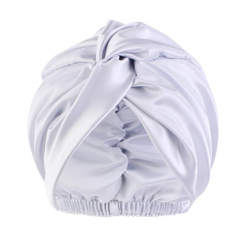 Cappellino da Notte a Doppio Strato in Seta Sintetica, Cuffia a Nodo Intrecciato, Cuffia da Doccia, Foulard per Bellezza e Trucco, Fascia per Capelli