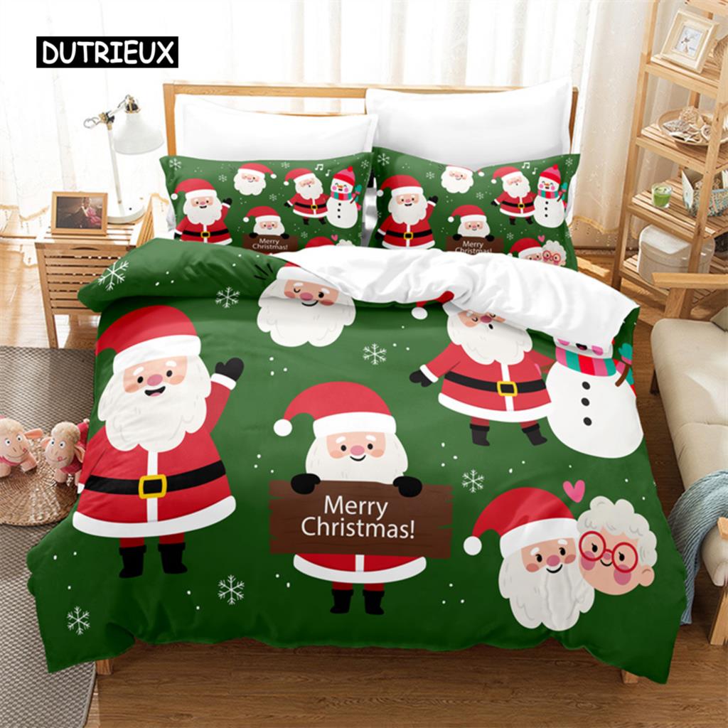 Cartoon Santa Claus Bedding Set Duvet Cover Set 3d Bedding Digital Printing Bed Linen Queen Size Bedding Set Fashion Design