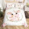 Cute Milk Cow Bedding Set King Cartoon Animal Duvet Cover Botanical Floral Comforter Cover Microfiber Farmhouse Bedspread Cover