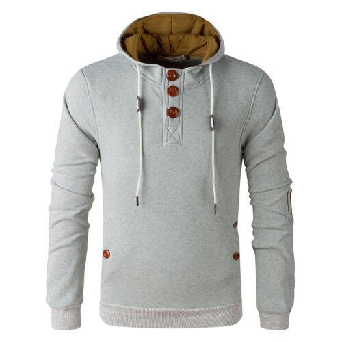 Mens Cowl Winter Neck Hooded Sweatshirt Coat Jacket Outwear Sweater Tops Jumper