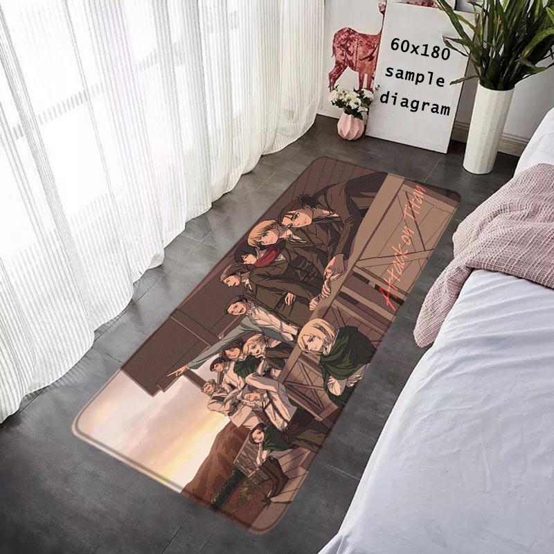 Door Mats Interior Foot Rug Attack on Titan Welcome Floor Mat for Entryway Soft Hallway Carpet Kitchen Rugs Fluffy Home Decor