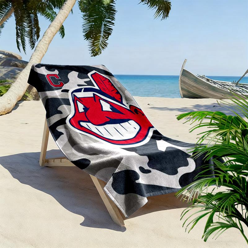 Cleveland Guardians Print Beach Towel, Large Soft Quick Dry Towel for Beach Camping Swimming