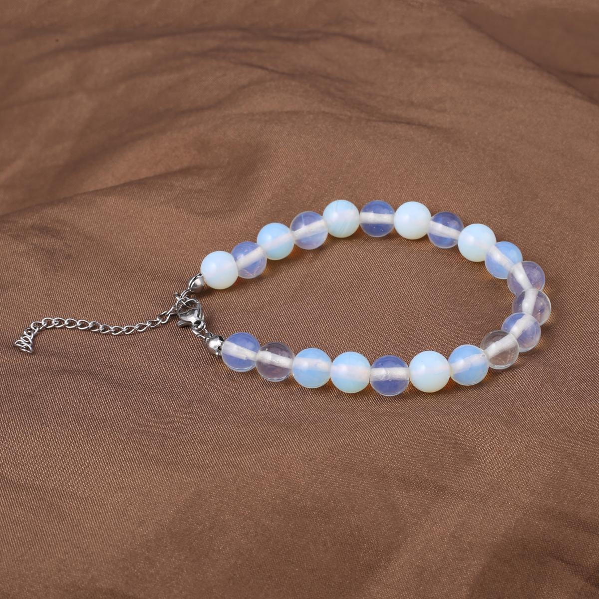 

Новый стильный женский браслет, натуральный камень, флюорит/агат/розовый кварц/унакит, бусины 8X8 мм, подвески для женщин, подарок на день рождения Opal