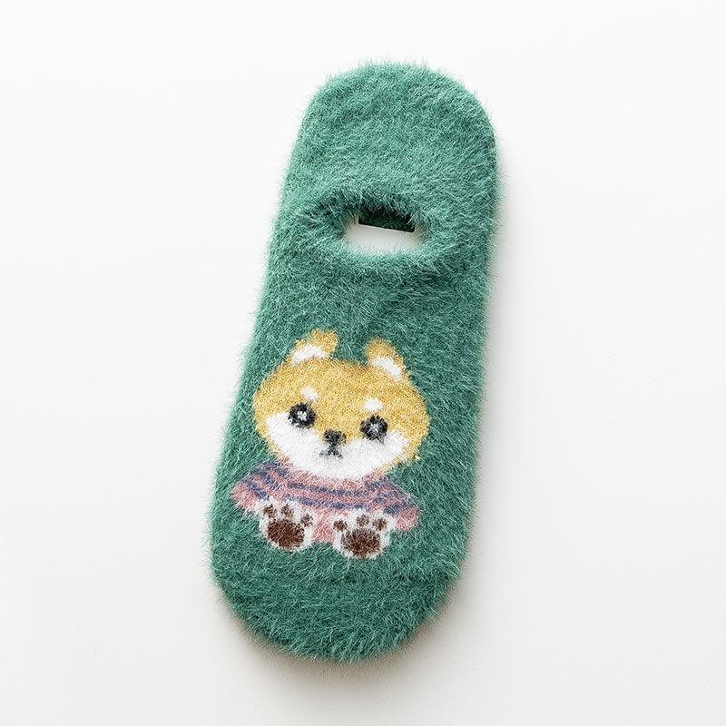 

Носки из меха норки женские утолщенные термоноски зимние теплые мультяшные милые кавайные невидимые носки бархатные носки до щиколотки подарок для девочки One Size