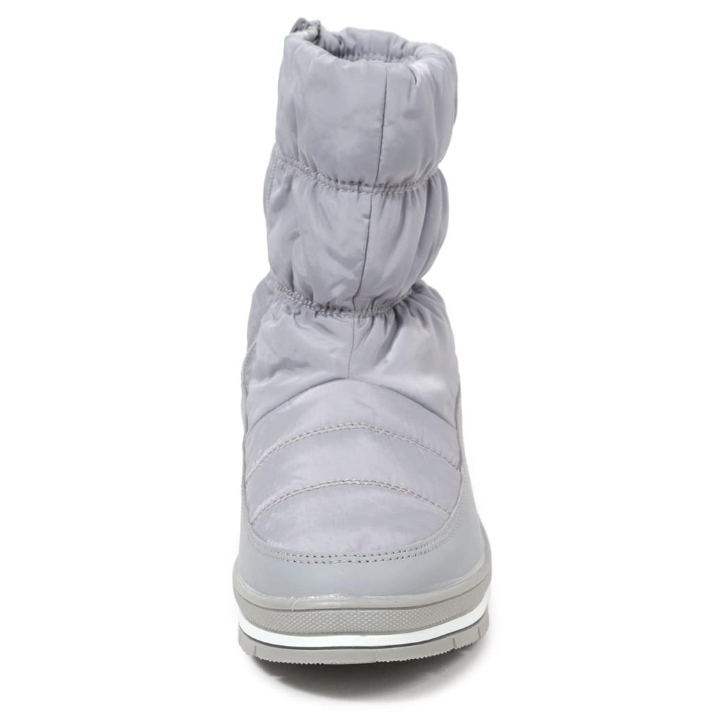 moz U Down Seitliche elastische Raffung bei der Kältegröße LL Damenstiefel, Reißverschluss, Öffnung, Wasserabweisend, Wetter, Rutschfeste Sohle, Grau,